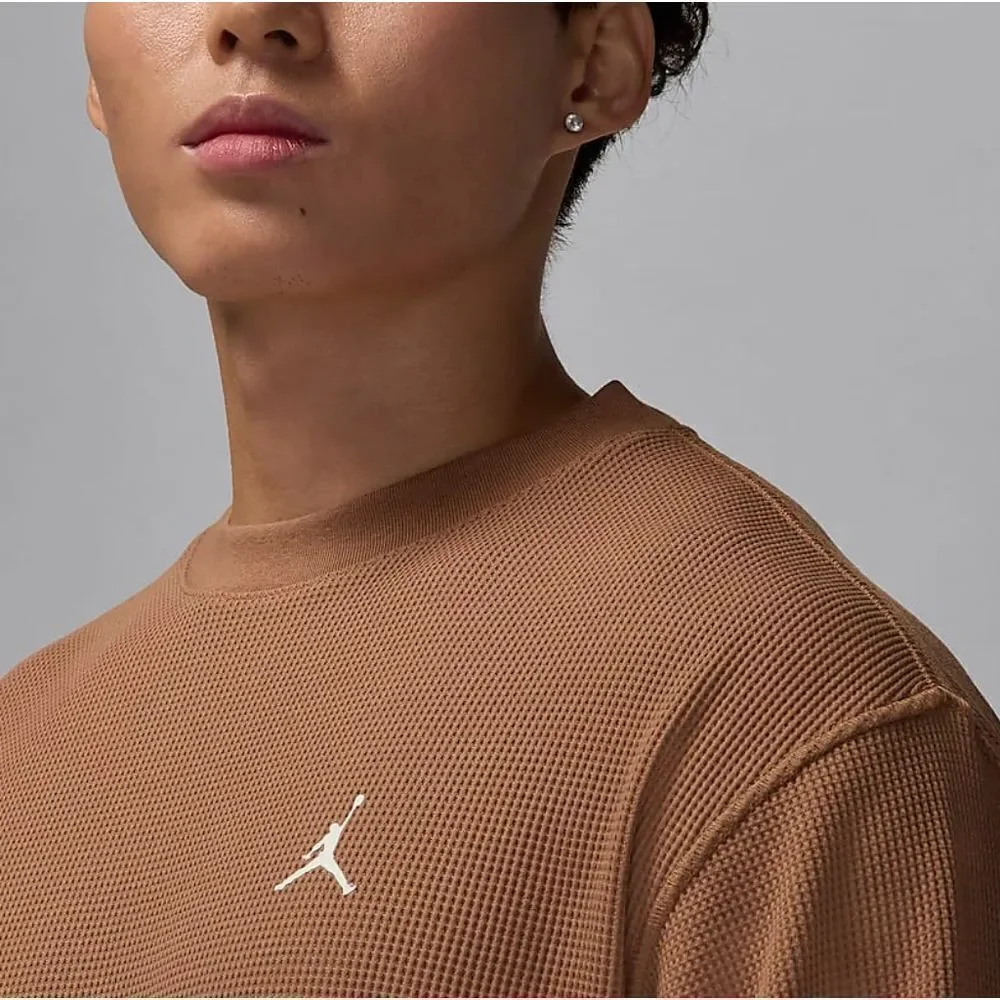 Air Jordan Essentials Thermal Long-Sleeve T-Shirt Brown Tan Men's Small S New LE